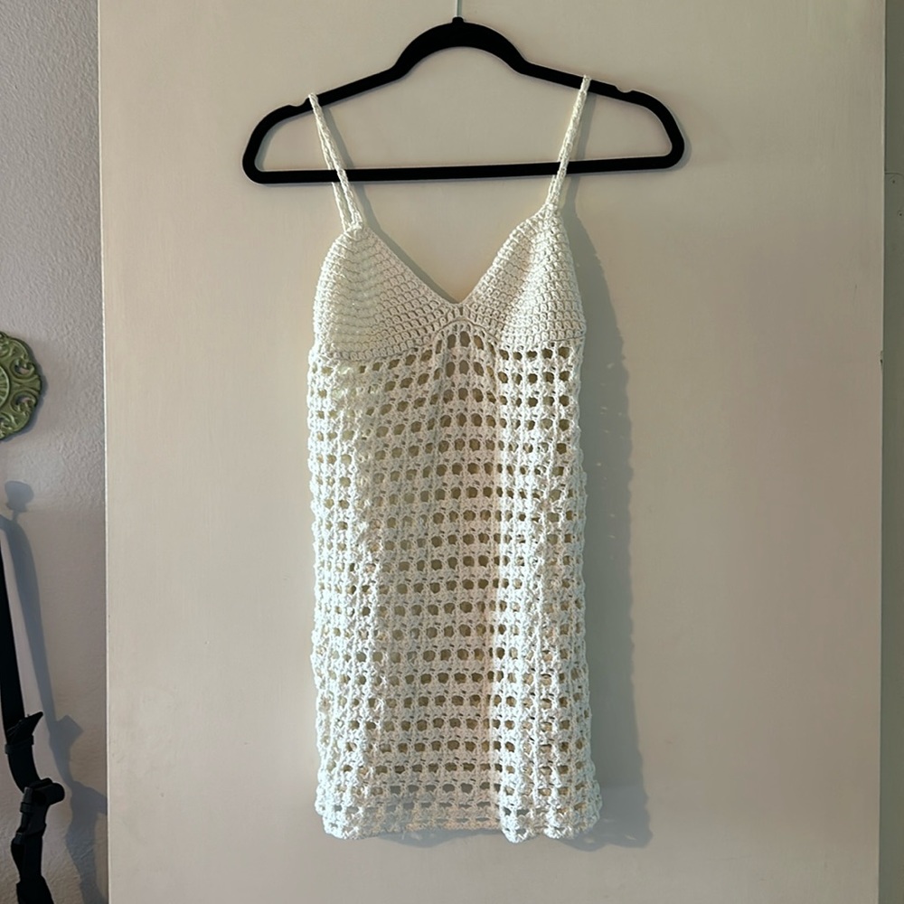 Urban Outfitters White Crochet Mini Dress
